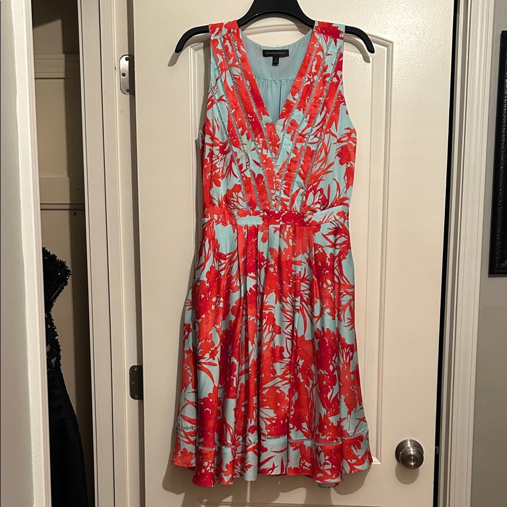 Banana Republic Red and Blue Floral Mini Dress